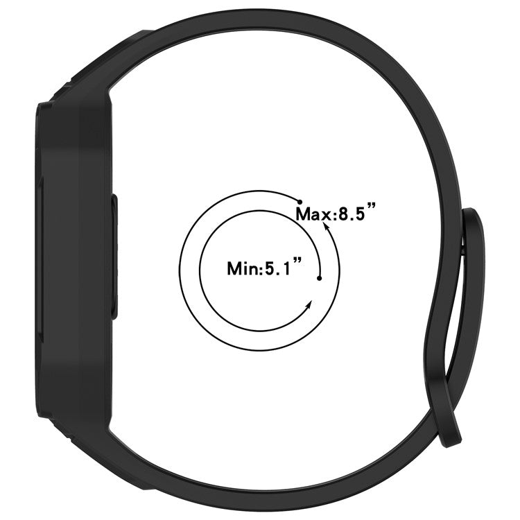 Silicone Strap with Integrated Watch Case For Xiaomi Mi Band 9 Ceramic Edition  /  Smart Band 9 NFC  /  9  /  8 NFC  /  8  /  Mi Band 7 NFC  /  7 - Dark Blue