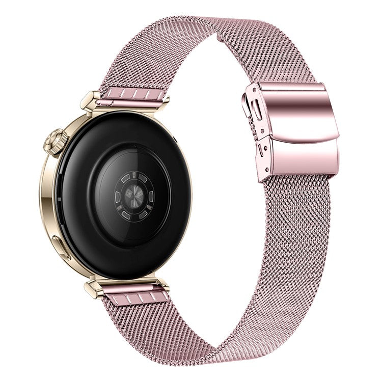 For Huawei Watch GT 5 Pro 42mm / GT 5 41mm Watch Strap Stainless Steel Milanese Band with Turtle Clasp - Rose Pink