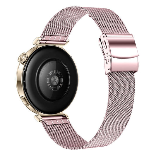 For Huawei Watch GT 5 Pro 42mm / GT 5 41mm Watch Strap Stainless Steel Milanese Band with Turtle Clasp - Rose Pink