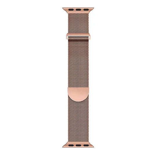 Magnetic Strap for Apple Watch Series 10 Ultra 9 8 7 SE 6 5 4 3 2 1 46mm 49mm 45mm 44mm 42mm Milanese Smart Watch Band - Rose Gold