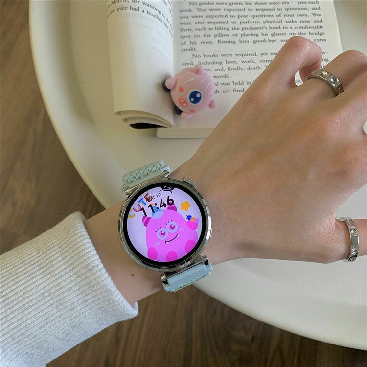 20mm Nylon Strap for Samsung Galaxy Watch6 Classic / 6 / 5 Pro Little Monsters Decor Braided Watch Band - Mint Green