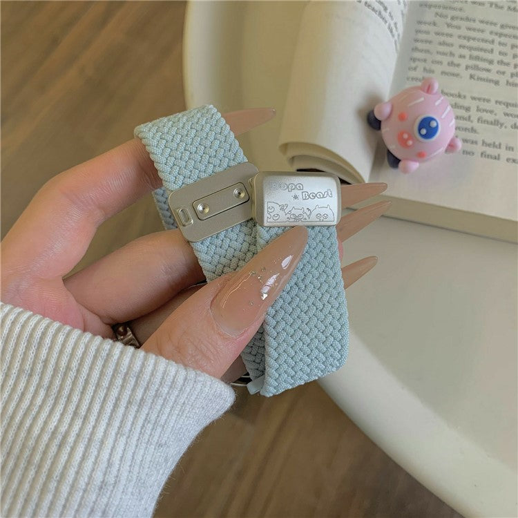 20mm Nylon Strap for Samsung Galaxy Watch6 Classic / 6 / 5 Pro Little Monsters Decor Braided Watch Band - Mint Green