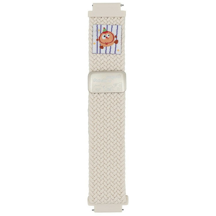 20mm Nylon Strap for Samsung Galaxy Watch6 Classic / 6 / 5 Pro Little Monsters Decor Braided Watch Band - Starlight