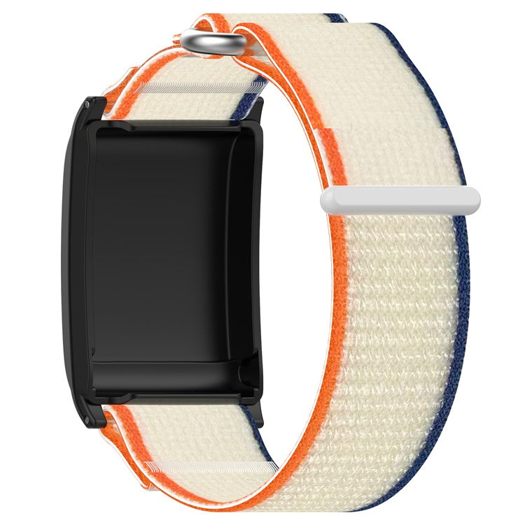 KALEBOL For WHOOP 4.0 Watch Strap Magic Tape Nylon Woven Wrist Band - Orange  /  Beige