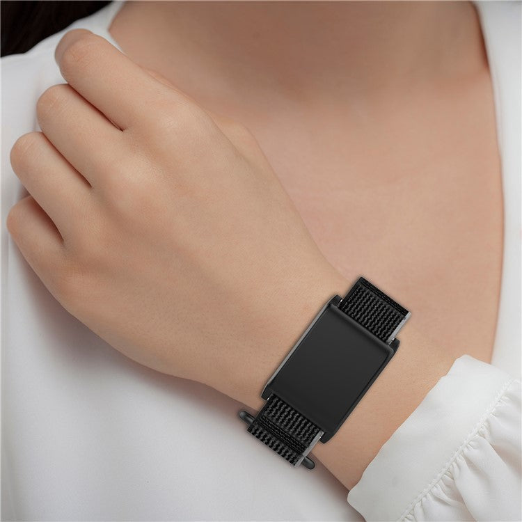KALEBOL For WHOOP 4.0 Watch Strap Magic Tape Nylon Woven Wrist Band - Orange  /  Beige