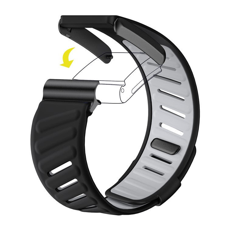 KALEBOL For WHOOP 4.0 Watch Strap Adjustable Breathable Silicone Wrist Band - Black  /  Light Grey