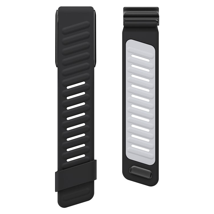 KALEBOL For WHOOP 4.0 Watch Strap Adjustable Breathable Silicone Wrist Band - Black  /  Light Grey