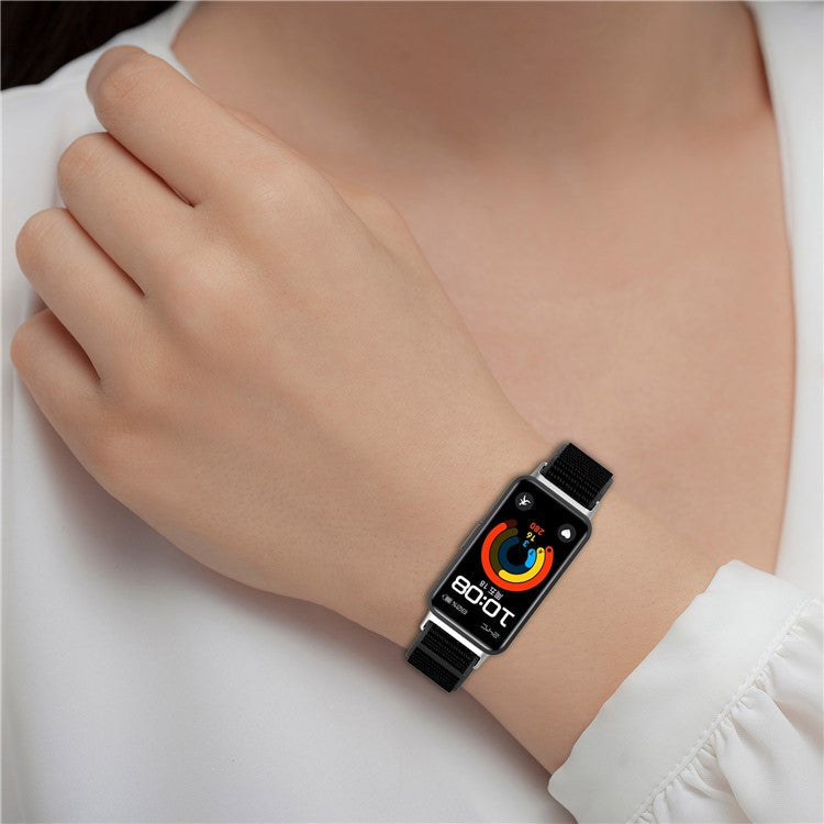 KALEBOL Watch Strap For Huawei Band 10  /  9  /  8 Magic Tape Nylon Replacement Wrist Band - Lime