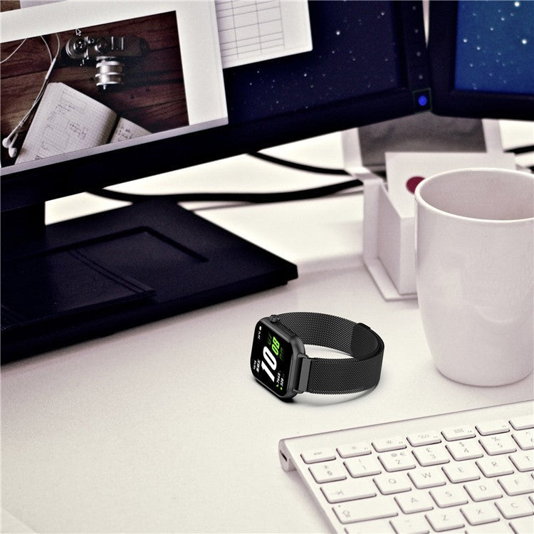 KALEBOL For Honor Choice ROSSINI 2i Watch Strap Magnetic Buckle Milanese Stainless Steel Wrist Band - Black