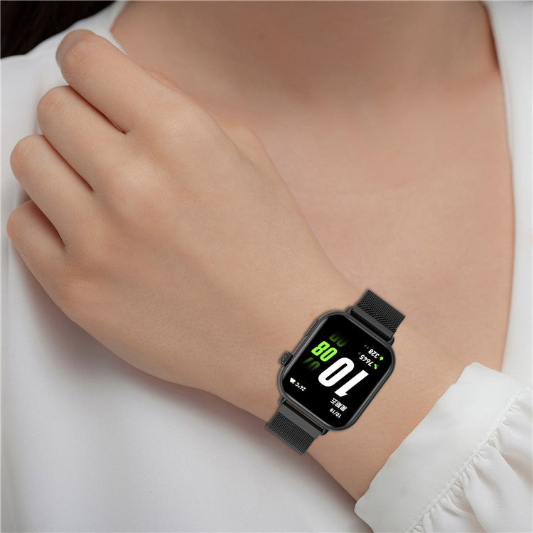 KALEBOL For Honor Choice ROSSINI 2i Watch Strap Magnetic Buckle Milanese Stainless Steel Wrist Band - Black