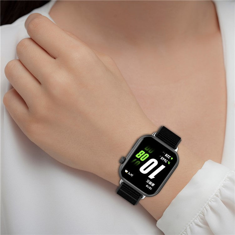 KALEBOL For Honor Choice ROSSINI 2i Watch Strap Magic Tape Nylon Replacement Wrist Band - Black