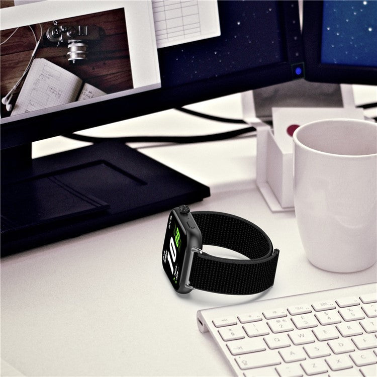 KALEBOL For Honor Choice ROSSINI 2i Watch Strap Magic Tape Nylon Replacement Wrist Band - Black