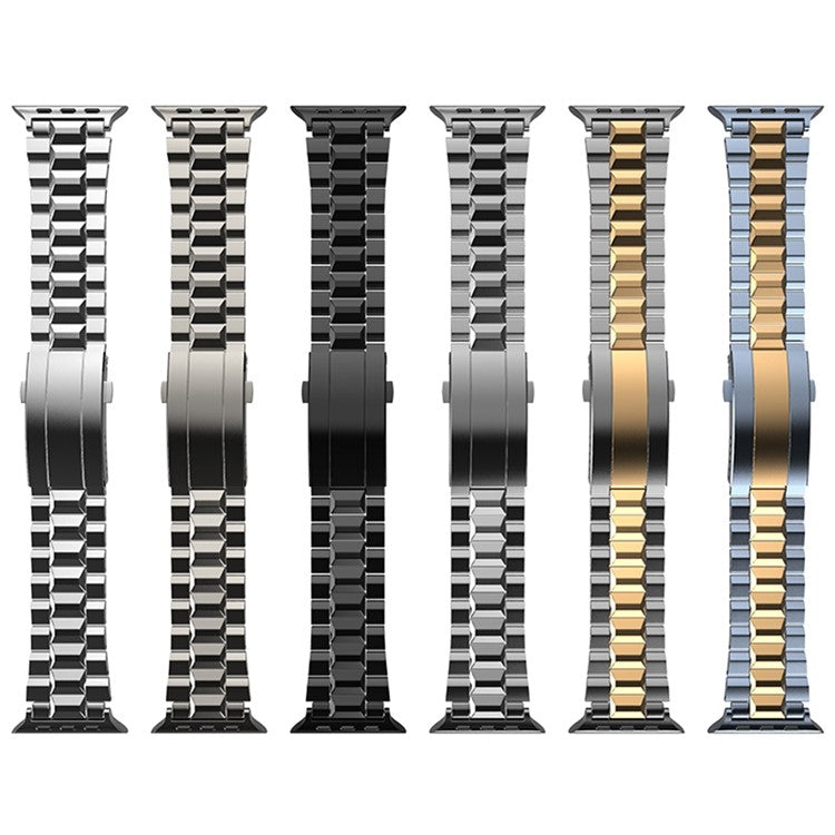 Wrist Band for Apple Watch Series 10 Ultra 9 8 7 SE 6 5 4 3 2 1 46mm 49mm 45mm 44mm 42mm Titanium Alloy Replacement Watch Strap - Blue+Gold
