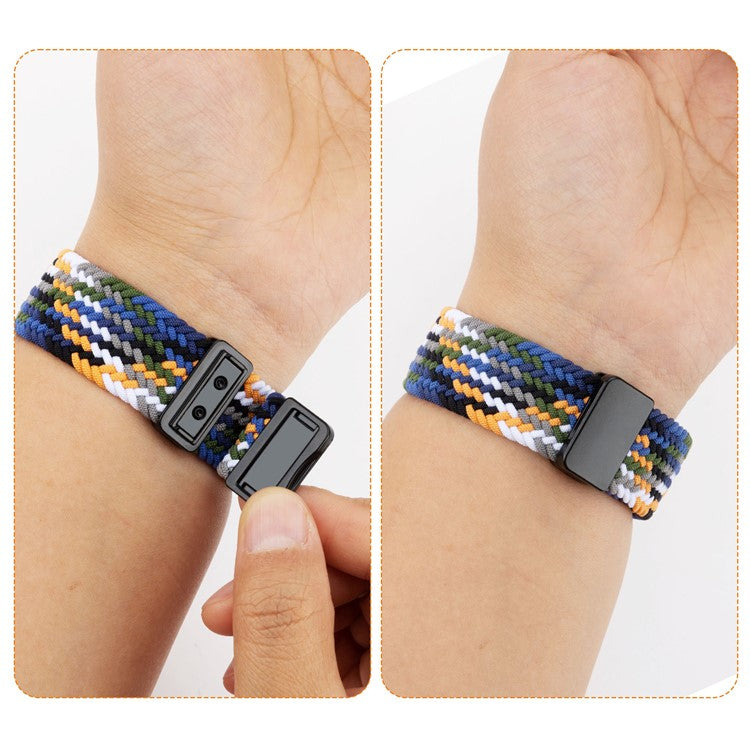 Watch Band For Apple Watch Series 10 Ultra 9 8 7 SE 6 5 4 3 2 1 46mm 49mm 45mm 44mm 42mm , Magnetic Clasp Nylon Adjustable Strap - Black