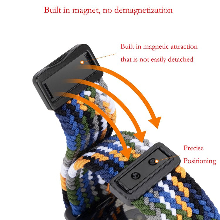 Watch Band For Xiaomi Redmi Watch 5 / 4 / Smart Band 9 Pro / 8 Pro , Magnetic Clasp Nylon Loop Adjustable Strap - Red + Black