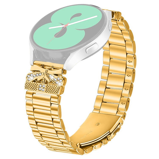 Replacement Strap for Garmin Approach S40  /  Forerunner 158 Butterfly Rhinestones Decor Metal Watch Band - Gold