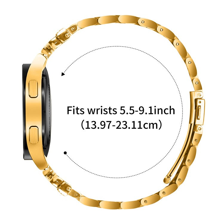 Replacement Strap for Huami Amazfit GTS 3 Butterfly Rhinestones Decor Metal Watch Band - Gold