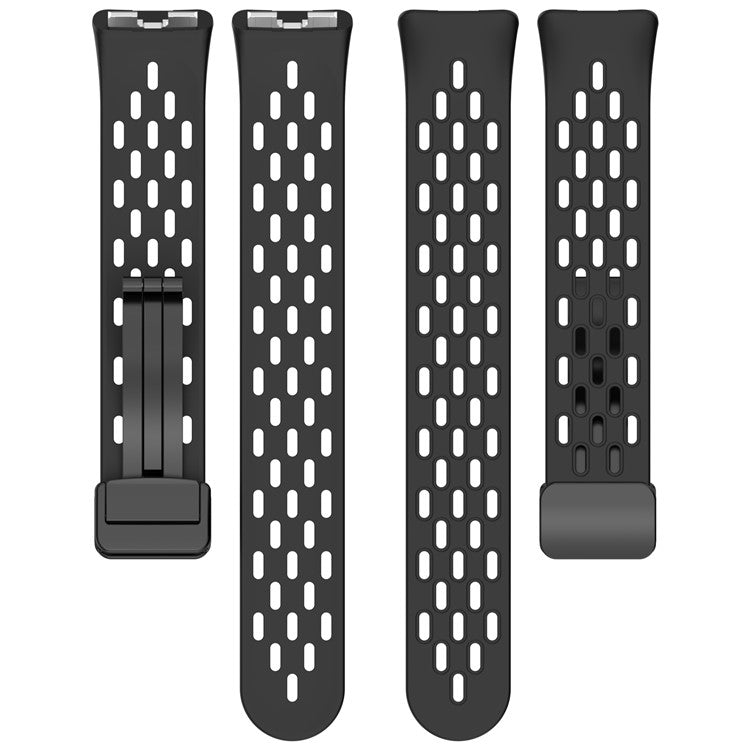 Silicone Watch Band for Huawei Band 10 / 10 NFC / 9 / 9 NFC / 8 / 8 NFC Holes Design Breathable Magnetic Buckle Strap - Purple