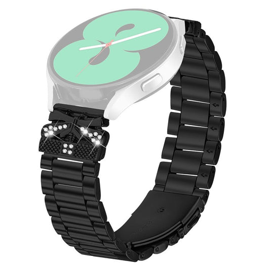 Replacement Strap for Gabb Watch 2 Butterfly Rhinestones Decor Metal Watch Band - Black