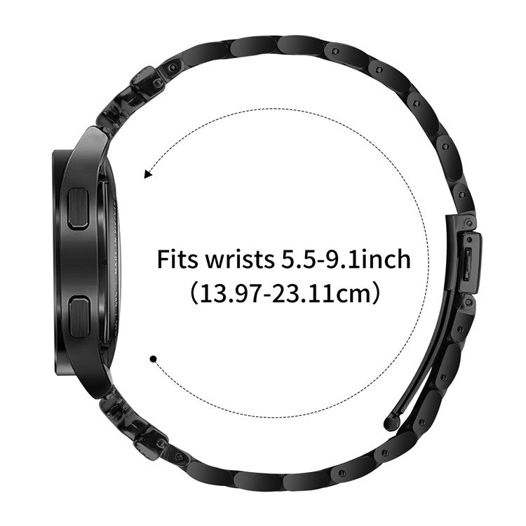 Replacement Strap for Gabb Watch 2 Butterfly Rhinestones Decor Metal Watch Band - Black