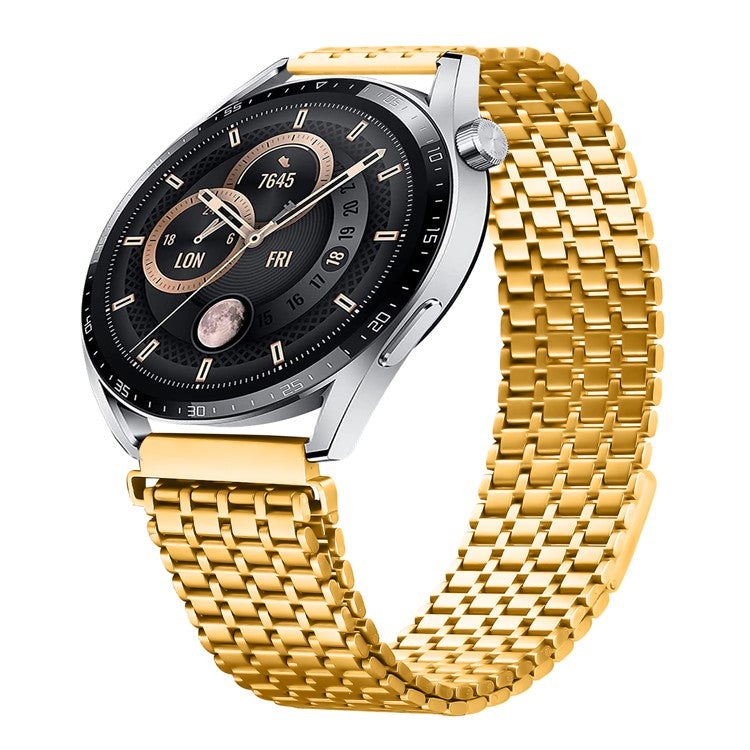 For Huawei Watch GT 3 SE Bands Stainless Steel Magnetic Clasp Watchband Wrist Strap - Gold
