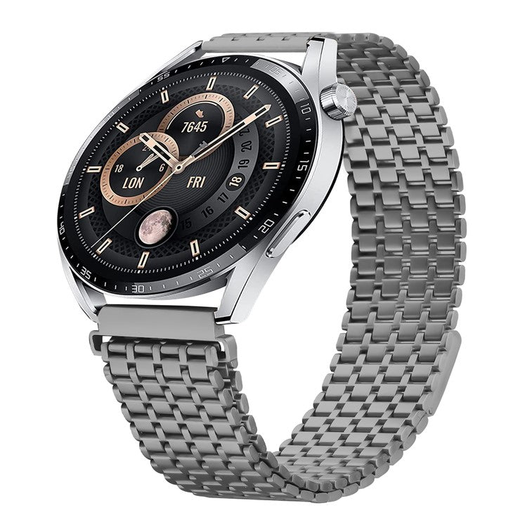 For Huawei Watch GT 3 SE Bands Stainless Steel Magnetic Clasp Watchband Wrist Strap - Titanium