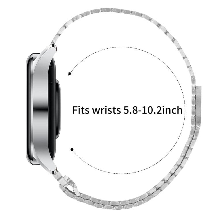 For Huawei Watch GT Runner Bands Stainless Steel Magnetic Clasp Silver Watch Strap