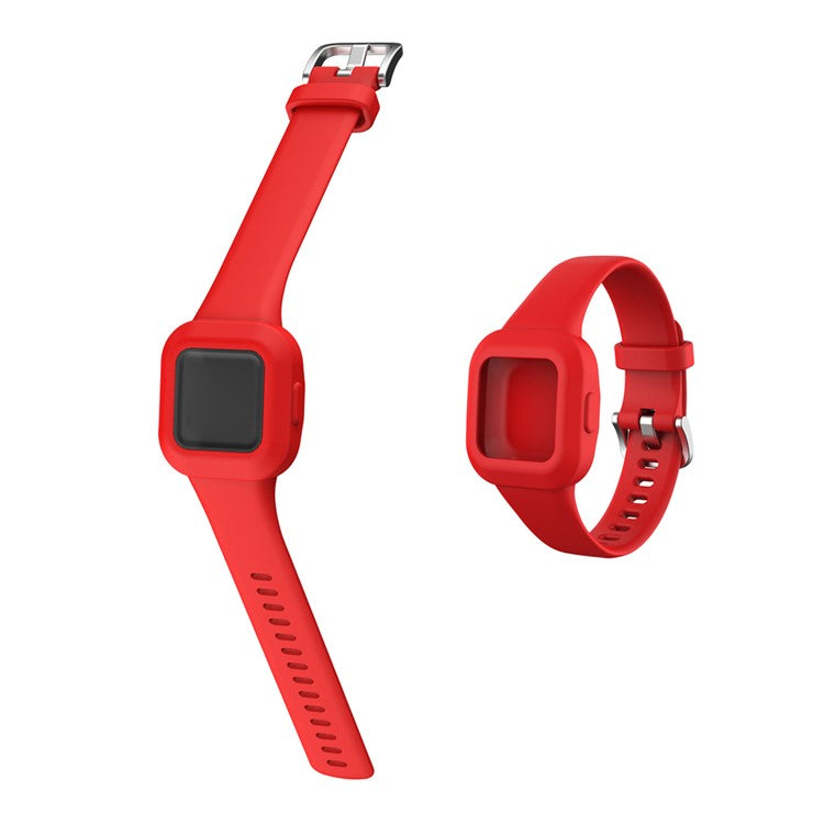 For Garmin Fit RJ3 / Vivofit JR3 Silicone Watch Band Pattern Printing Wrist Strap Replacement  - Red