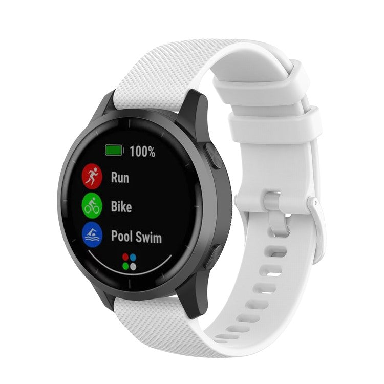 Replacement Solid Color Watchband Adjustable Smart Watch Strap 22mm for Garmin Venu 3 / 2 / Vivoactive 4 / Forerunner 265 - White