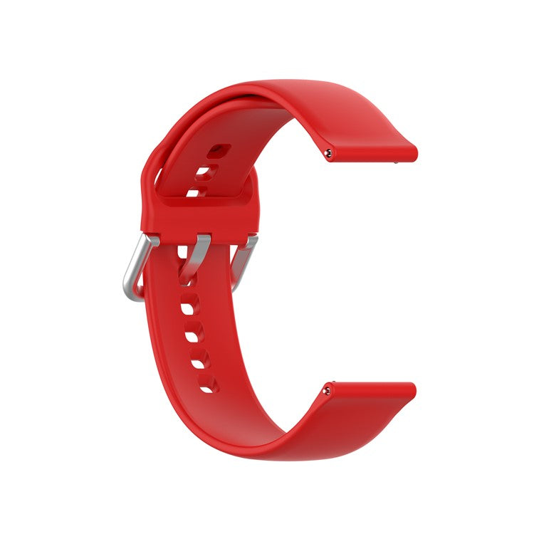 Silicone Sport Watch Band Replacement Wrist Strap Large Size 22mm for YAMAY SW022/Imilab KW66 - Red