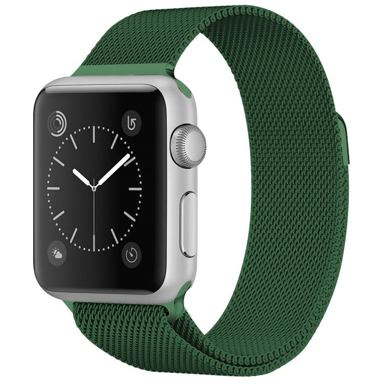 JLT Adjustable Milanese Stainless Steel Watch Band Strap Replacement for Apple Watch Ultra 49mm / Ultra 2 49mm / Series 9 45mm / SE (2023) 44mm / Series 8 / 7 45mm / Series 6 / 5 / 4 / SE / SE (2022) 44m / Series 3 / 2 / 1 42mm - Green