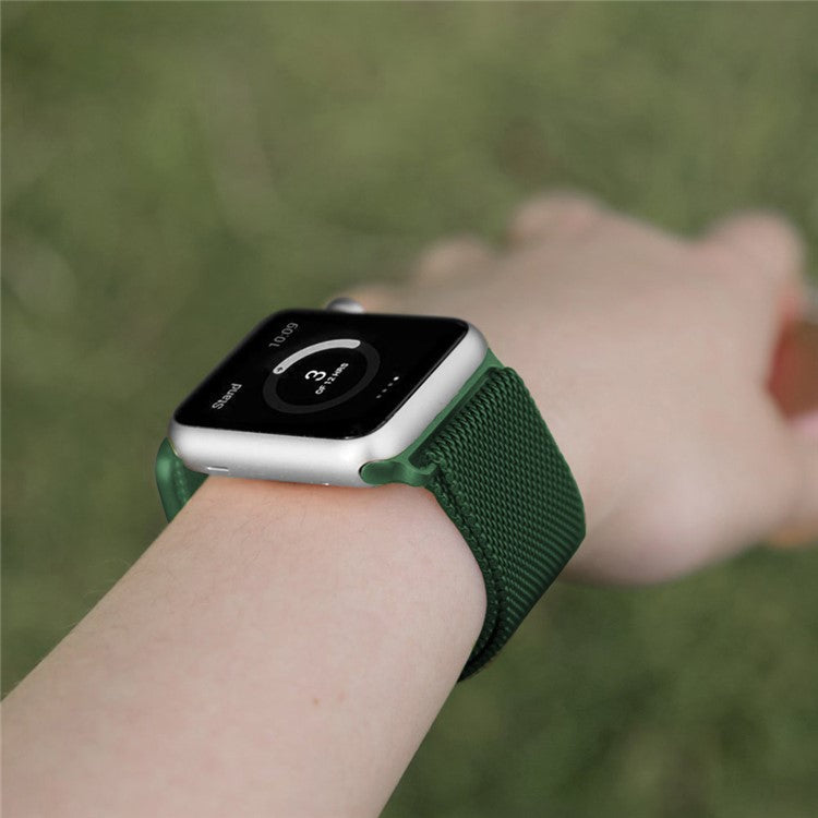 JLT Adjustable Milanese Stainless Steel Watch Band Strap Replacement for Apple Watch Ultra 49mm / Ultra 2 49mm / Series 9 45mm / SE (2023) 44mm / Series 8 / 7 45mm / Series 6 / 5 / 4 / SE / SE (2022) 44m / Series 3 / 2 / 1 42mm - Green