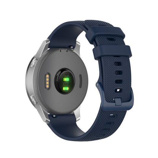 Replacement Silicone Smart Watch Band Adjustable Wrist Strap 20mm for Samsung Galaxy Watch4 Classic 46mm 42mm/Galaxy Watch4 44mm 40mm/Galaxy Watch 42mm/Garmin Vivoactive 3 - Navy Blue