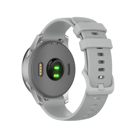 Replacement Silicone Smart Watch Band Adjustable Wrist Strap 20mm for Samsung Galaxy Watch4 Classic 46mm 42mm/Galaxy Watch4 44mm 40mm/Galaxy Watch 42mm/Garmin Vivoactive 3 - Grey