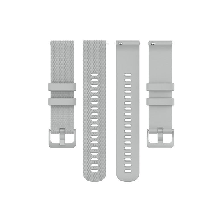 Replacement Silicone Smart Watch Band Adjustable Wrist Strap 20mm for Samsung Galaxy Watch4 Classic 46mm 42mm/Galaxy Watch4 44mm 40mm/Galaxy Watch 42mm/Garmin Vivoactive 3 - Grey