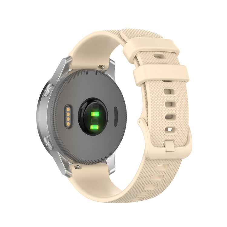 Replacement Silicone Smart Watch Band Adjustable Wrist Strap 20mm for Samsung Galaxy Watch4 Classic 46mm 42mm/Galaxy Watch4 44mm 40mm/Galaxy Watch 42mm/Garmin Vivoactive 3 - Beige
