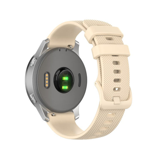 Replacement Silicone Smart Watch Band Adjustable Wrist Strap 20mm for Samsung Galaxy Watch4 Classic 46mm 42mm/Galaxy Watch4 44mm 40mm/Galaxy Watch 42mm/Garmin Vivoactive 3 - Beige