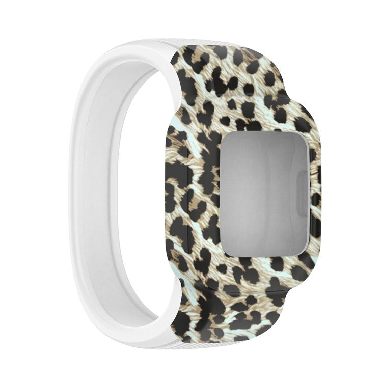 Silicone Pattern Printing Replacement Watch Band Strap for Garmin Vivofit jr 3, Size: L - Brown Leopard
