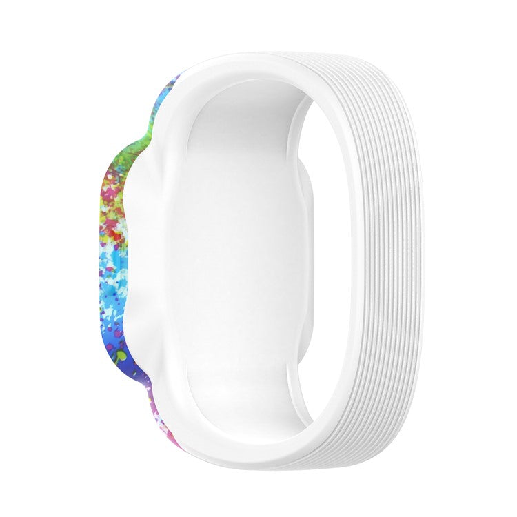 Silicone Pattern Printing Replacement Watch Band Strap for Garmin Vivofit jr 3, Size: L - Color Painted