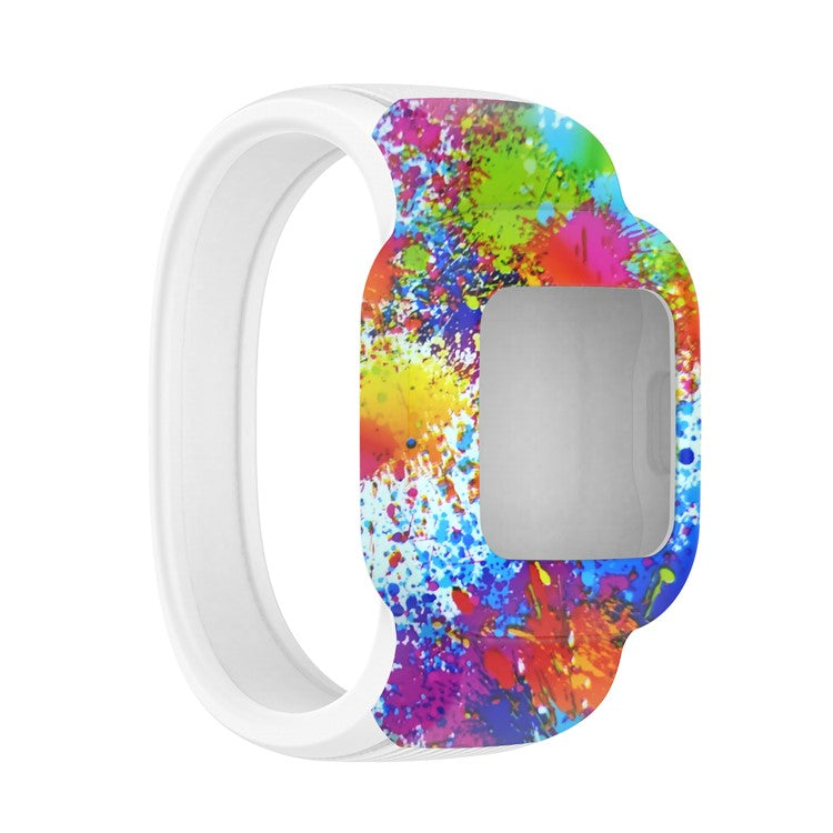 Silicone Pattern Printing Replacement Watch Band Strap for Garmin Vivofit jr 3, Size: L - Color Painted