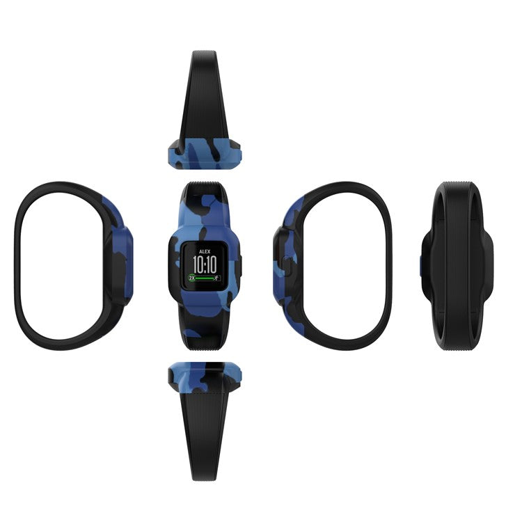 Silicone Pattern Printing Replacement Watch Band Strap for Garmin Vivofit jr 3, Size: L - Mosaic