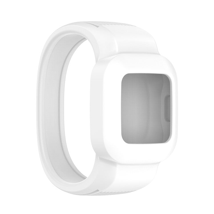Solid Color Replacement Silicone Watch Band Wrist Strap for Garmin Vivofit jr 3, Size: S - White
