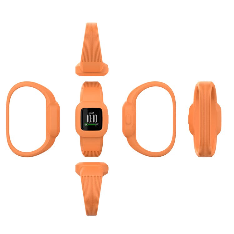 Solid Color Silicone Replacement Watch Band Strap for Garmin Vivofit jr 3, Size: L - Red