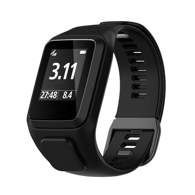 Silicone Watchband Replacement Wrist Strap for TomTom Spark/Runner 3/2 - Black