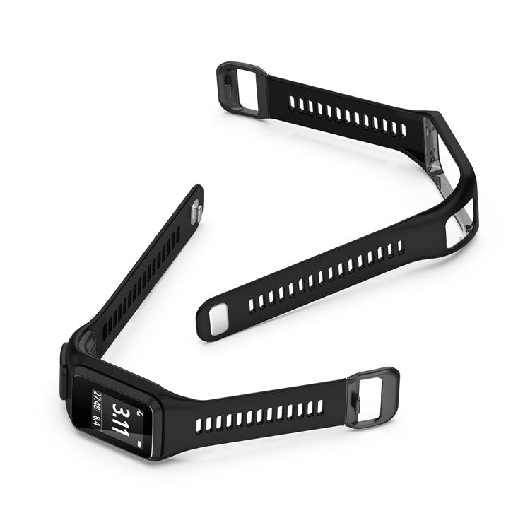 Silicone Watchband Replacement Wrist Strap for TomTom Spark/Runner 3/2 - Black