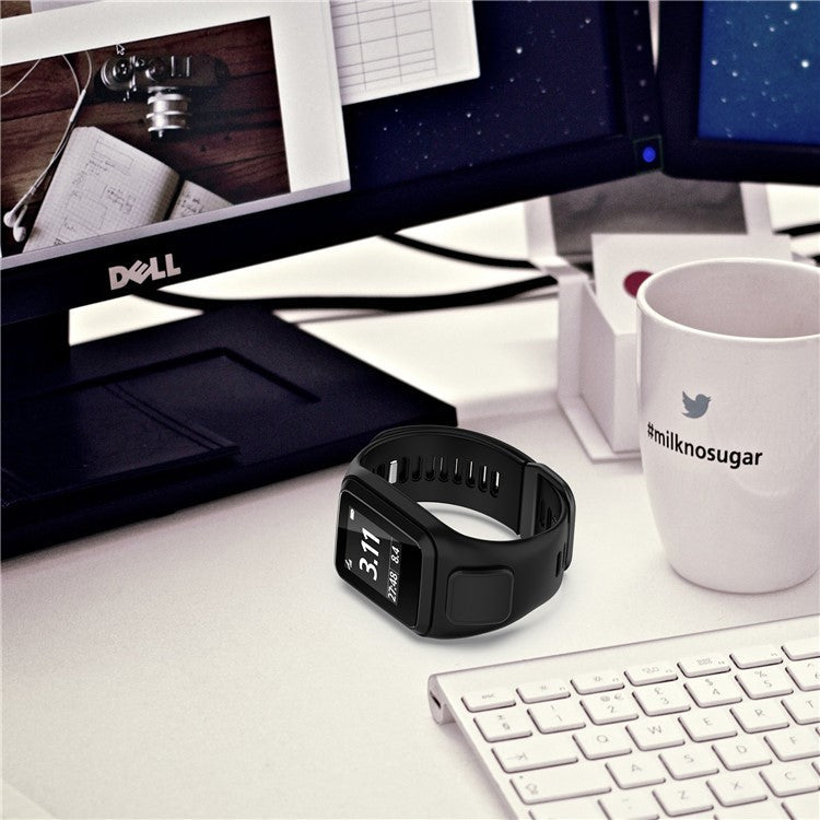 Silicone Watchband Replacement Wrist Strap for TomTom Spark/Runner 3/2 - Black