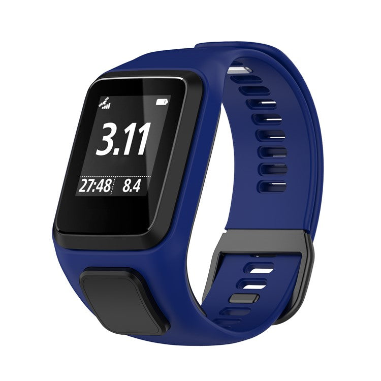 Silicone Watchband Replacement Wrist Strap for TomTom Spark/Runner 3/2 - Dark Blue