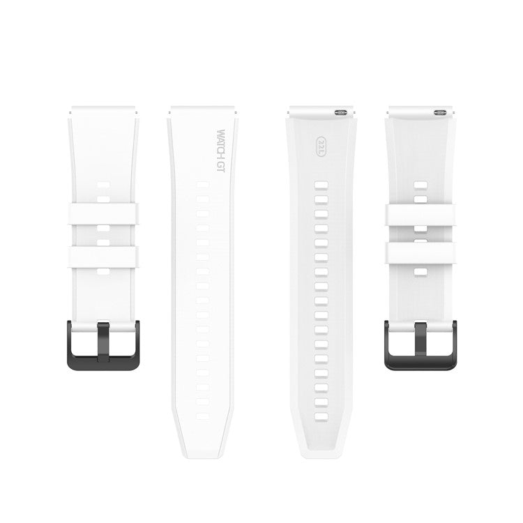 22mm Plain Silicone Watch Band Strap Replacement for Huawei Watch 3/Watch 3 Pro - White
