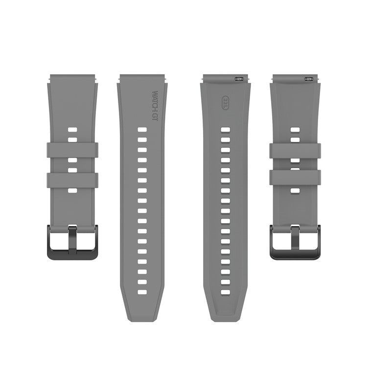 22mm Plain Silicone Watch Band Strap Replacement for Huawei Watch 3/Watch 3 Pro - Grey