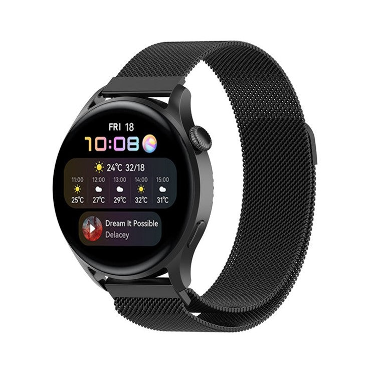 Adjustable Milanese Stainless Steel Wristband Watch Strap Replacement for Huawei Watch 3/Watch 3 Pro - Black